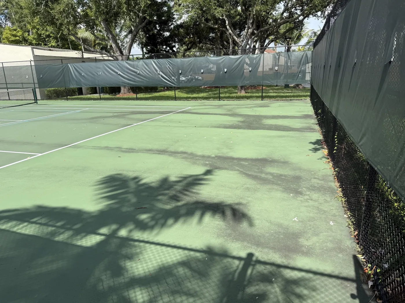 Second angle of the same tennis court cleaning job