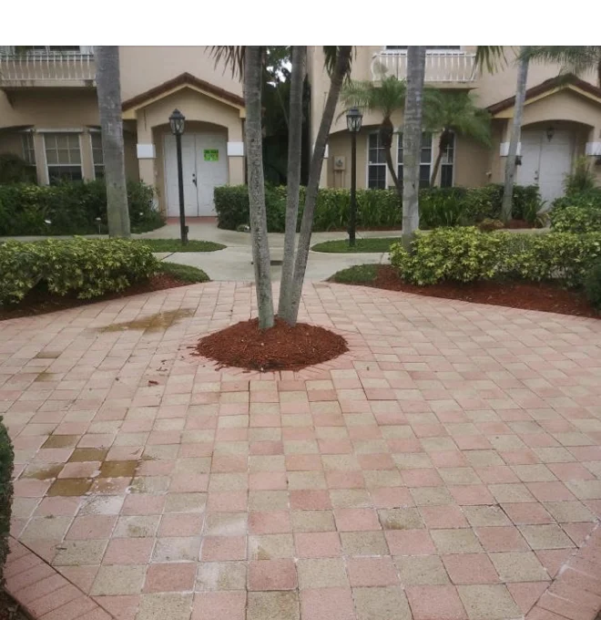 Before view of the Cutler Bay entryway pavers, as labeled in the company post