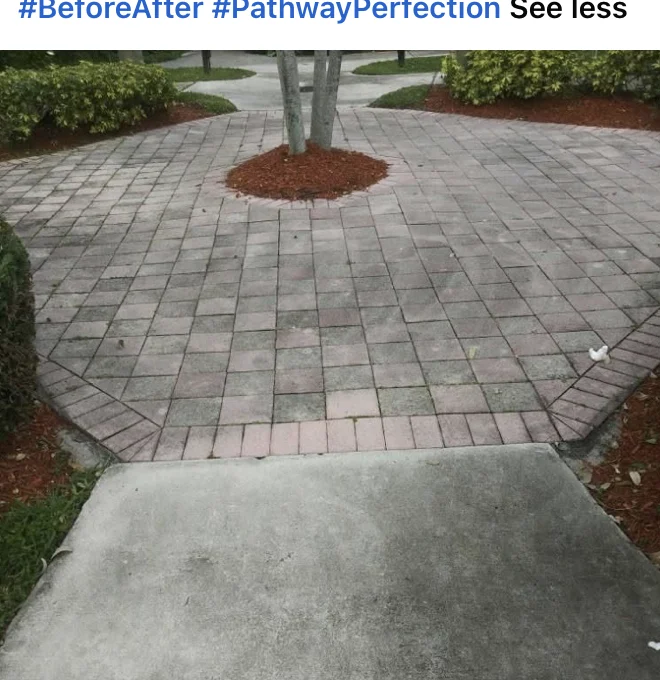 Before view of the Cutler Bay entryway pavers, as labeled in the company post