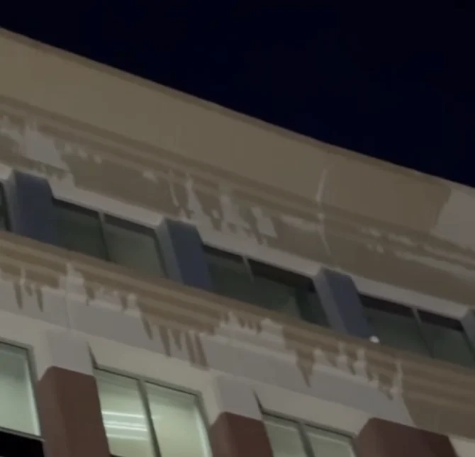 Exterior windows and upper façade at the Doral project site