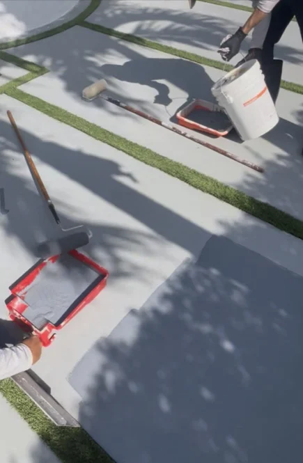 Coating application and painting tools on the Killian driveway