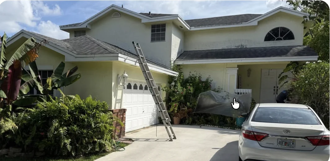 Residential roof softwash maintenance.