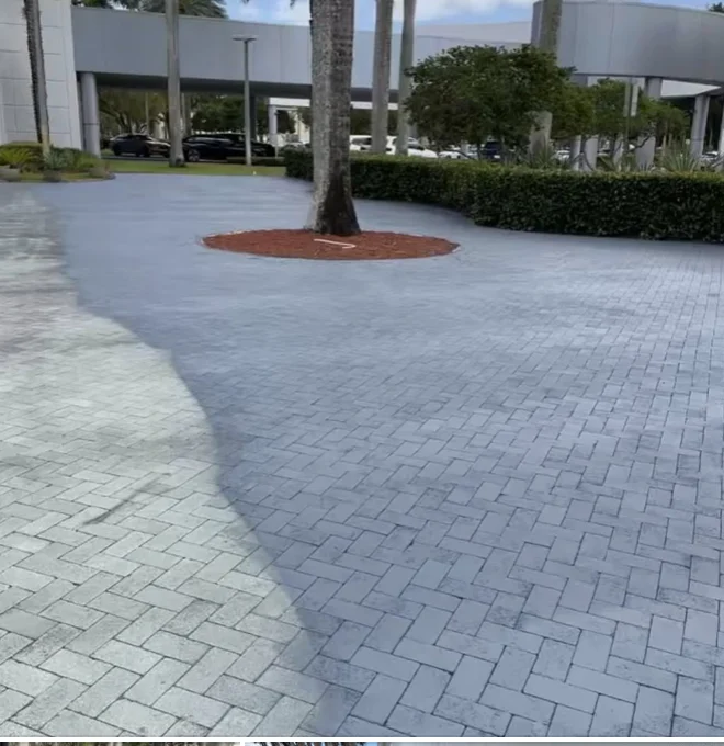 Paver area and landscaping at Vista BMW in Coconut Creek